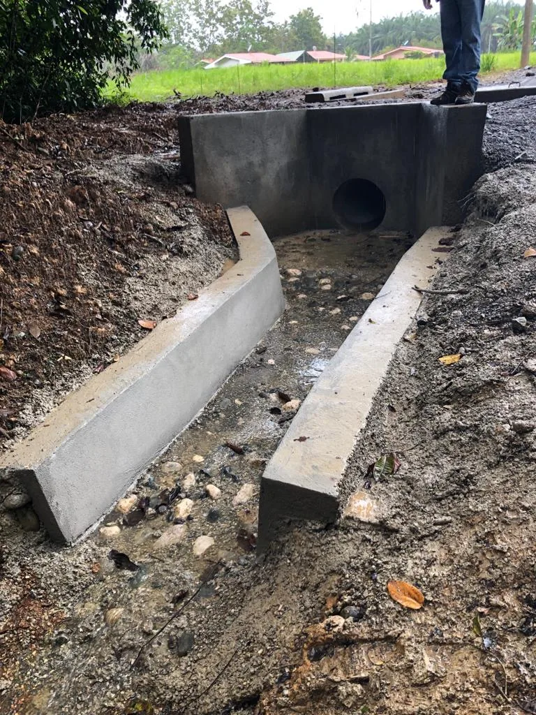 Culvert and discharge structure built at the Río Nuevo Project