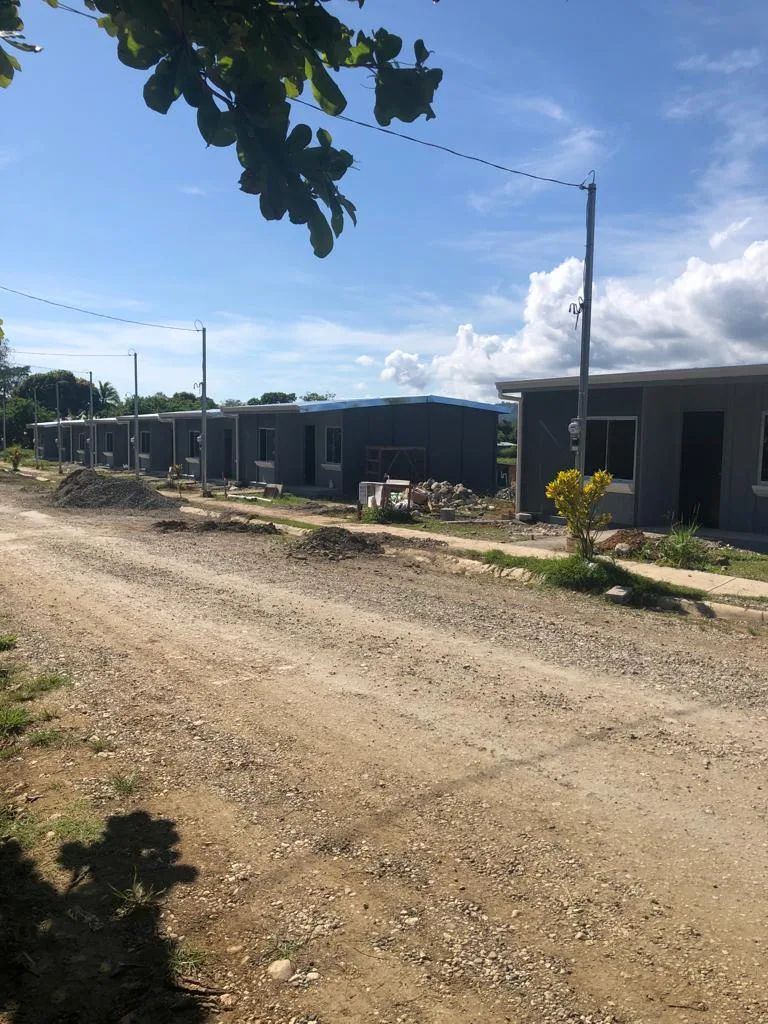 Exterior perspective showing the scale of the Guaycará residential complex